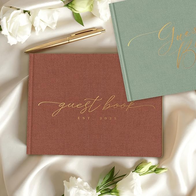 ARTESORI Custom 2025 Wedding Guest Book for Reception — Gold-Foiled Guestbook to Sign in, Elegant Baby Shower Guest Book for Party & Birthday — Photo & Polaroid Guest Book for Wedding & Bridal Shower