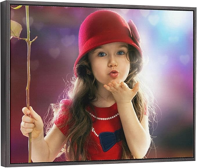 Personalized Custom Canvas Prints: Photo On Canvas (Black 24X24) Transform Your Photos into Stunning Framed Wall Art Digitally Printed Photo To Canvas Ideal for Home Decor, Gifts Keepsakes.
