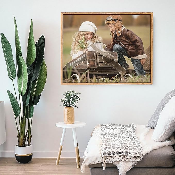 Personalized Custom Canvas Prints: Photo On Canvas (Light Brown, 11x14) Transform Your Photos into Stunning Framed Wall Art Digitally Printed Photo To Canvas Ideal for Home Decor, Gifts Keepsakes.