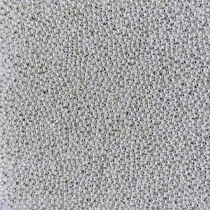 Dynastang 2mm Silver Pearls Sprinkles Edible Pearls Cake Decorating Stars Cake Decorations Cupcake Toppers Cookie Decorating Perfect for Cakes, Cupcakes, Desserts Toppings 3OZ