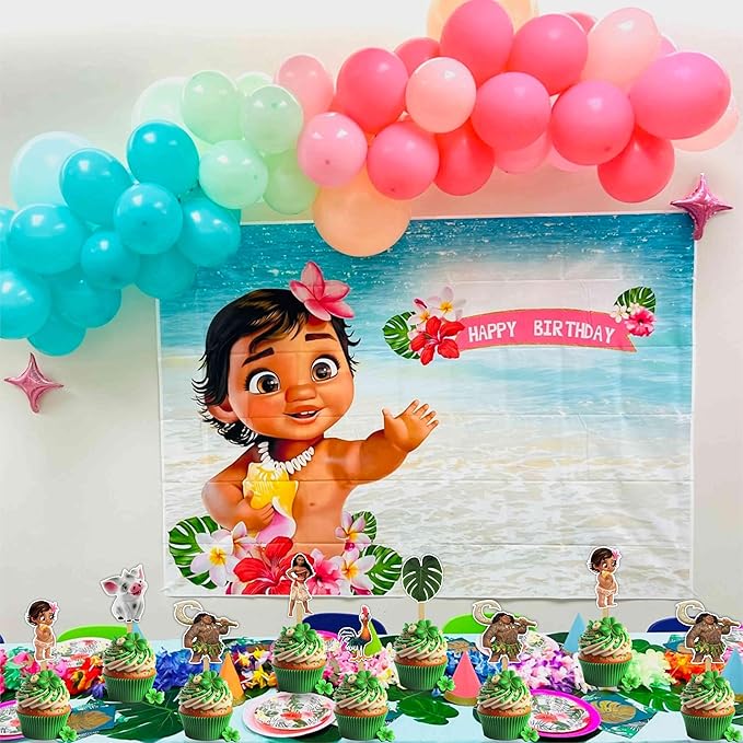 Mna Cupcake Toppers –Tropical Island Cupcake Toppers – Birthday Cake Decorations | Ocean Adventure Party Supplies for Mna Themed Celebrations & Festivities