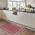 Bloom Rugs Washable Non-Slip 3' x 5' Rug - Red/Beige Traditional Bordered Area Rug for Living Room, Bedroom, Dining Room, and Kitchen - Exact Size: 3' x 5'