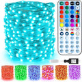 BrizLabs Christmas Fairy Lights - 66ft 200 LED Color Changing Fairy Lights with Remote, Plug-in RGB Rainbow Xmas Twinkle Light Indoor Purple Orange Starry Light for Xmas Halloween Home Party Wedding