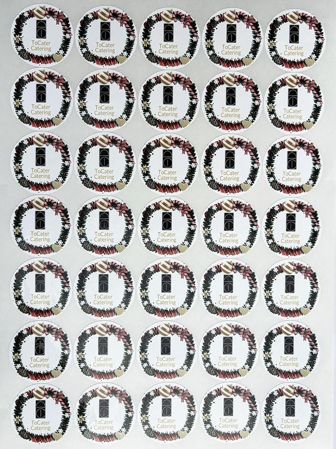 Premium Custom Stickers Labels - Personalized Stickers for Businesses Logo and Name. Birthday Pets and Label Product Boxes Wedding Favors Waterproof Labels (wreath 7, 4 inch)