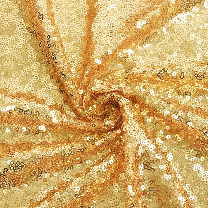 Eternal Beauty Gold Sequin Backdrop, 4x7 Ft Glitter Background Curtains for Shimmer Photography Party Wedding Birthday Back Drop Decor