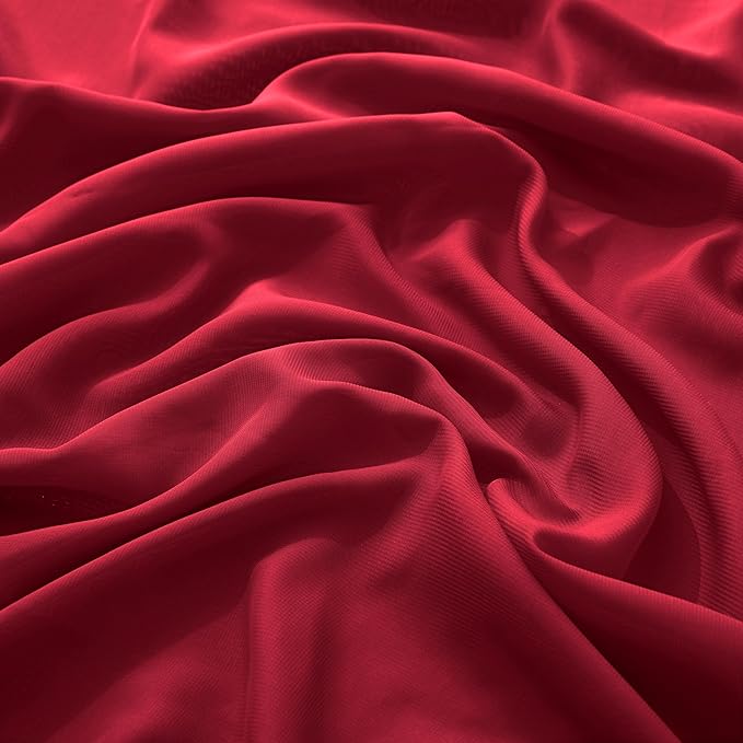 VACVELT Wedding Arch Draping Fabric - Burgundy Chiffon, 2 Panels Sheer Drapes, 30 Inch x 20ft Backdrop Curtain for Outdoor Wedding Ceremony Decor