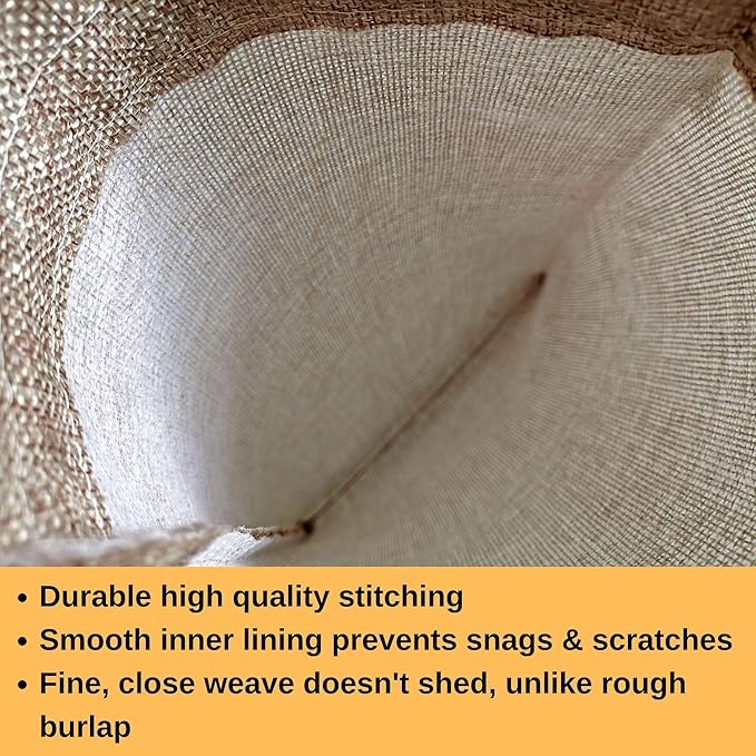 50 Burlap Bags with Drawstring, 7x10 Inch Rustic Gift Bag Bulk Pack for Mugs, Mason Jars, Christmas, Advent, Holiday Gift Bags, Wedding and Birthday Party Favor Bags, Grocery, Gift Wrap and Treat Pouches