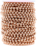 Mandala Crafts 6mm Faux Rose Gold Pearl Beads Roll - 27 Yards Strand of Fake Pearls Chain Garlands Spool String for Christmas Tree, Wedding, Party, Vases, DIY Decoration