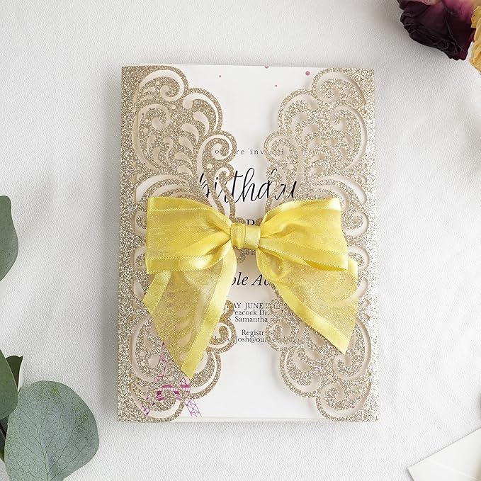AIMUDI Gold Bows for Treats 4" Organza Bows Premade Twist Ties Bows for Gift Wrapping Crafts Treat Bags Baskets Cake Pop Baby Shower Birthday Wedding Christmas Decor - 12 Counts