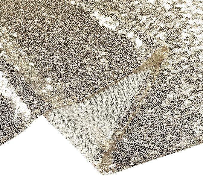 Champagne Backdrop Curtain 2FTx8FT 4 Panels Sequin Backdrop Curtain Glitter Backdrop Photo Background for Wedding Baby Shower Parties