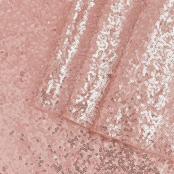 Square Rosegold Sequin Tablecloth- 50x50 inch, Seamless Sparkle and Glitter Party Table Cloth, Shiny&Elegant for Wedding Birthday Ceremony Prom Table Decorations