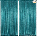 Poise3EHome Teal Sequin Backdrop Curtains, 2 PCS 5FT x 10FT Sequin Panels for Backdrop,Sequence Wedding Party Background Drapes
