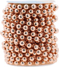 Mandala Crafts 10mm Faux Rose Gold Pearl Beads Roll - 11 Yards Strand of Fake Pearls Chain Garlands Spool String for Christmas Tree, Wedding, Party, Vases, DIY Decoration