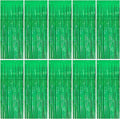 Tinsel Curtain Party Backdrop Green Birthday Decorations 10 Packs Glitter Foil Fringe Curtain Party Decor Streamers Photo Booth for Birthday Christmas Wedding Halloween Graduation Decorations