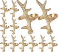 Lightweight Metal Napkin Rings Set of 12 - Napkin Rings Holder for Dinning Table Parties Dining Table, Weddings, and Special Events - Elegant Table Décor for Home & Restaurants (Gold) - CLEENTABLE
