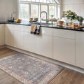 Bloom Rugs Washable Non-Slip 3' x 5' Rug - Beige/Blue Traditional Bordered Area Rug for Living Room, Bedroom, Dining Room, and Kitchen - Exact Size: 3' x 5'