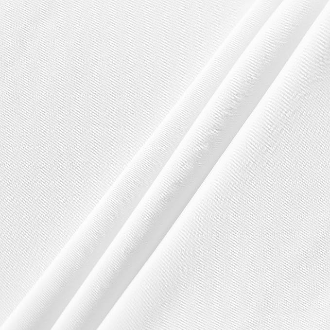 sancua Round Tablecloth - 108 Inch - Water Resistant Spill Proof Washable Polyester Table Cloth Decorative Fabric Table Cover for Dining Tables, Buffet Parties and Camping, White