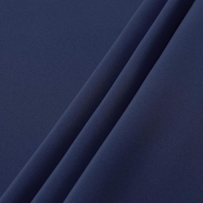 sancua Round Tablecloth - 108 Inch - Water Resistant Spill Proof Washable Polyester Table Cloth Decorative Fabric Table Cover for Dining Tables, Buffet Parties and Camping, Navy