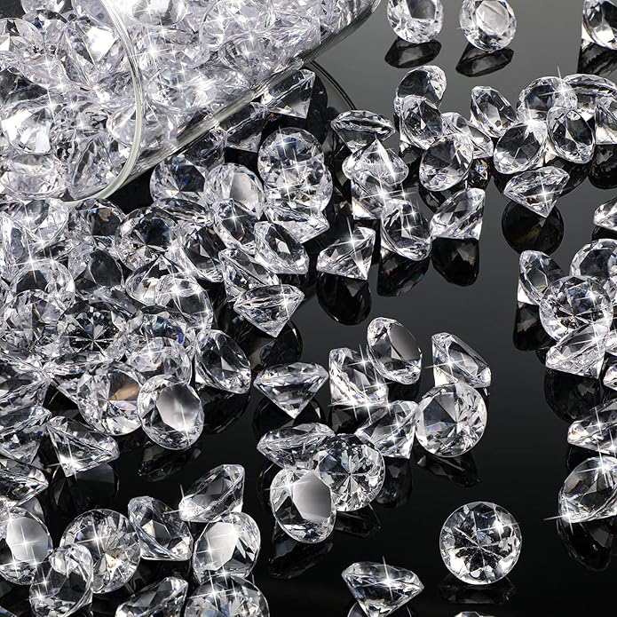 400 Pcs 0.8 Inch 20mm Clear Fake Diamonds Wedding Table Diamond Decor Scattering Crystal Diamonds for Decoration Vase Filler Jewelry for Wedding Anniversary Engagement Bridal Shower Party Decors