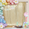 PartyDelight Sequin Backdrop Light Gold 6Ft x 8Ft Photograph Back Drop Wedding Curtain Special Events