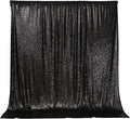 PartyDelight Black Sequin Backdrop Sparkly Photography Glitter Back Drop Curtain Special Events Party 6Ftx6Ft