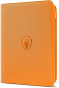 Premium Zip Card Binder - 9 Pocket Trading Binder, PU Cover Zipper Collection Album, Sturdy 360 Side-Loading Folder Holder for MTG, TCG, Game Cards, Sports Cards - Orange