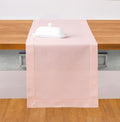 Solino Home Pink Table Runner 90 Inches Long - Cotton Linen Hemstitch 14 x 90 Inch Table Runner for Dining, Fall, Autumn, Thanksgiving, Christmas
