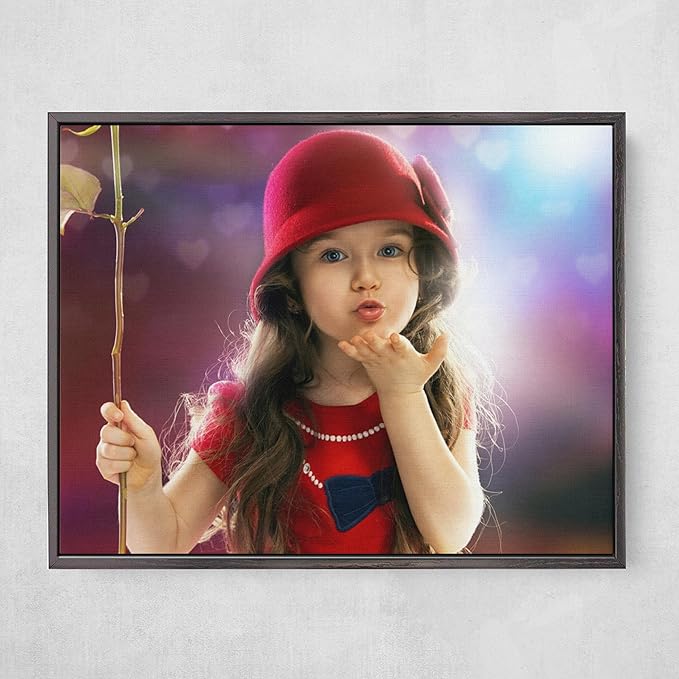 Personalized Custom Canvas Prints: Photo On Canvas (Black, 12x18) Transform Your Photos into Stunning Framed Wall Art Digitally Printed Photo To Canvas Ideal for Home Decor, Gifts Keepsakes.