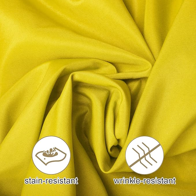 Ascoza 2pack 60x120 Inch Yellow Rectangular Tablecloth 6 Feet Table Cloth in Polyester Fabric for Wedding/Banquet/Restaurant/Parties