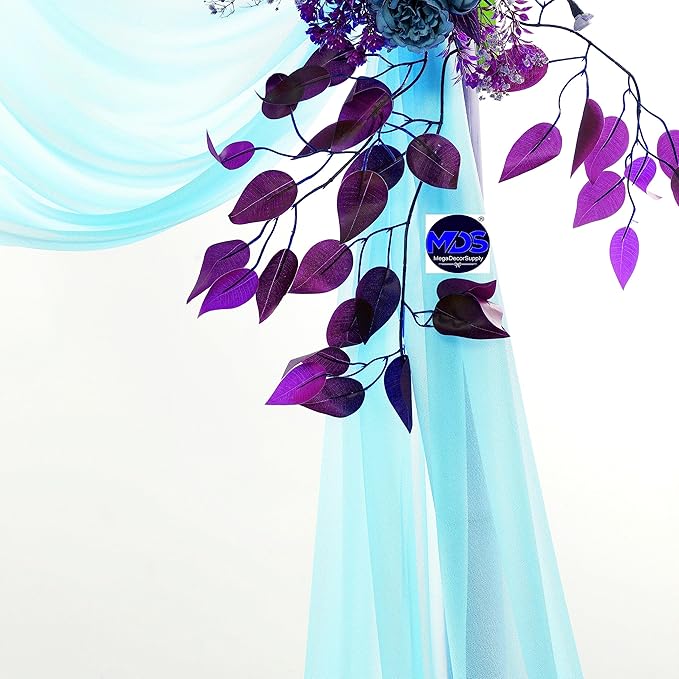 MDS Halloween Chiffon Draping Fabric - 2 Panel, 30" Wide x 75ft Long - Sheer Spooky Arbor & Canopy Drapery for Haunted House Backdrops, Party Ceilings, DIY Costumes & Themed Events - Teal