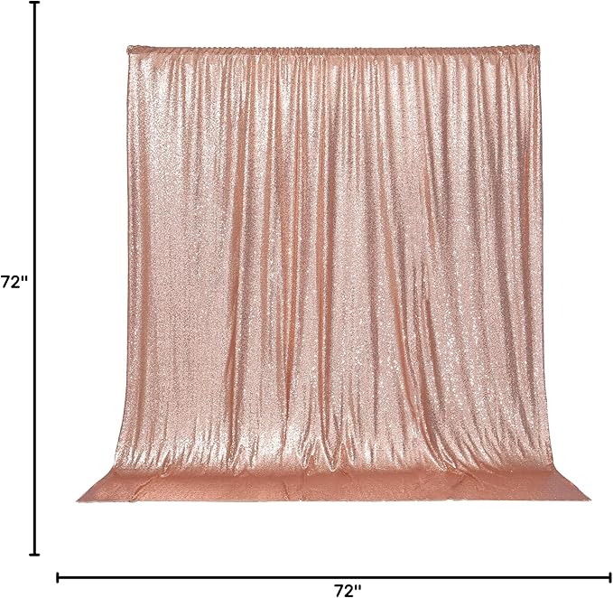 PartyDelight Rose Gold Sequin Backdrop Photography Curtain Special Events Party 6Ftx6Ft