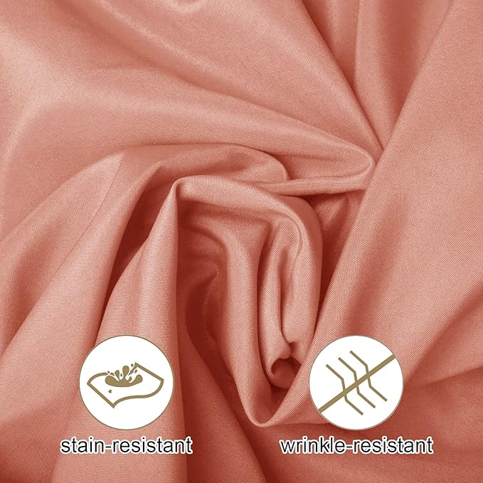 Ascoza 2pack 132 Inch Dusty Pink Round Tablecloth in Washable Polyester Fabric for Wedding/Banquet/Restaurant/Parties