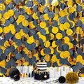 205Ft Black Gold Party Decorations Circle Dot Garland Backdrop Black Tissue Paper Gold Foil Polka Dot Streamer for Graduation Birthday Anniversary Halloween Christmas Holiday New Year Party Supplies