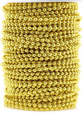 Mandala Crafts 4mm Faux Metallic Gold Pearl Beads Roll - 44 Yards Strand of Fake Pearls Chain Garlands Spool String for Christmas Tree, Wedding, Party, Vases, DIY Decoration