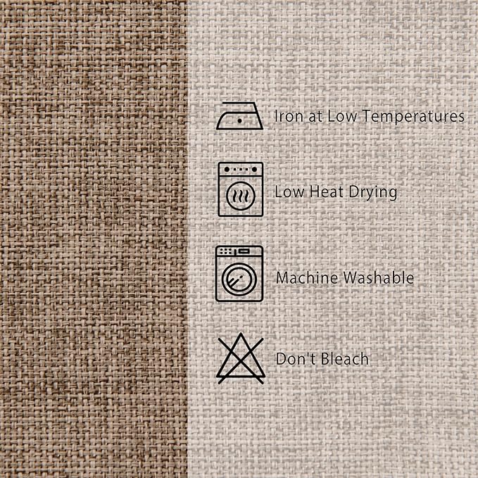 Hiasan 2 Pack Faux Linen Square Tablecloth - Wrinkle and Stain Resistant Washable Table Cloth for Kitchen Dining Room Holiday Table Cover for Party Dinner, Khaki, 70 x 70 Inch