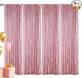 Hahuho Rose Pink Sequin Backdrop Curtain, 4PCS 2FTx8FT Glitter Backdrop Curtain for Parties, Christmas, Wedding, Banquet Decoration（4 Panels, 2FT x 8FT, Rose Pink）
