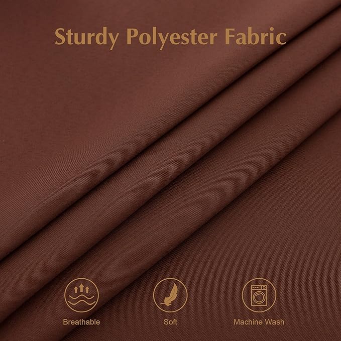 2 Pack Square Table Cloth 48X48 Inch Chocolate Washable Fabric Tablecloth Polyester Solid Dining Table Cover for Birthday Party Dinner Holiday Outdoor Indoor