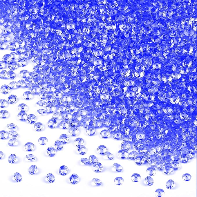 10000Pcs Crystal Acrylic Diamond Fake Gems Vase Filler, 4.5mm Faux Diamonds for Table Scatter Wedding Party, Bridal Shower, Birthday Decoration (Dark Blue, 4.5mm)