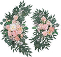 Wedding Arch Flowers, Artificial Flowers for Reception Backdrop and Welcome Ceremony Sign, Large Flower Swag for Dreamy Romantic Wedding Ceremony Floral Decor - Pack of 2