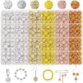 Novani 240pcs 10mm Gold Yellow Round Rhinestone Beads for Jewelry Making, DIY Bracelet, Necklace, Earring, Christmas Decoration