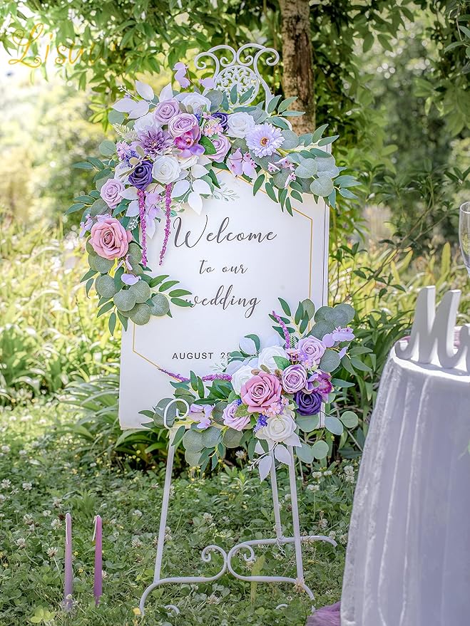 Wedding Arch Flowers, Artificial Flowers for Decoration, Large Flower Swag for Boho Styles Wedding Ceremony Floral Decor - Pack of 2