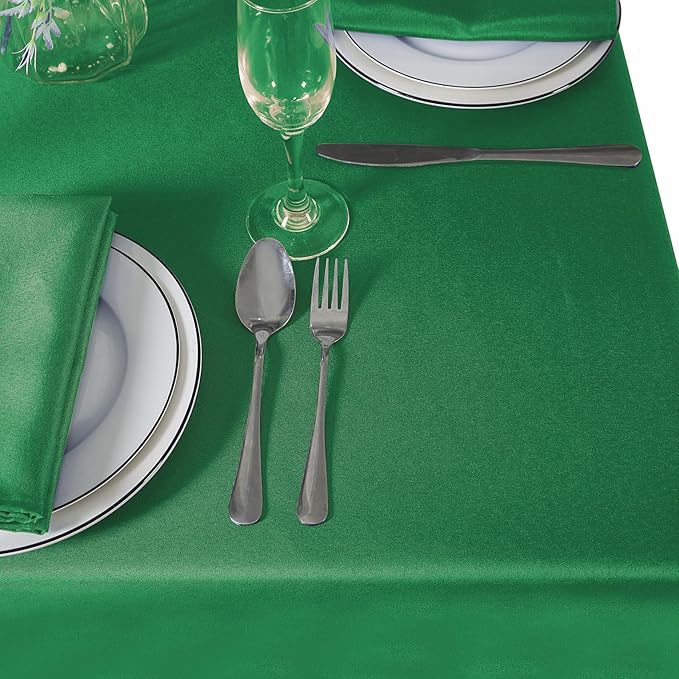 90 inch Round Tablecloth Washable Polyester Table Cloth Decorative Table Cover for Wedding Party Dining Banquet（90 inch,Emerald）