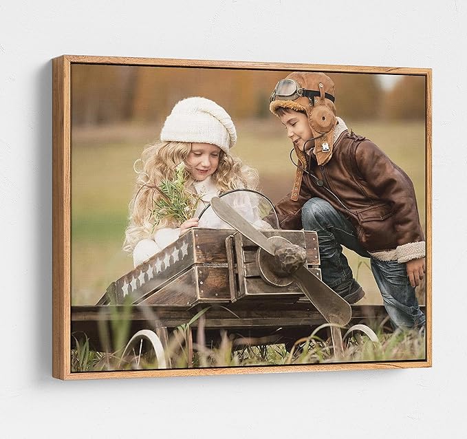 Personalized Custom Canvas Prints: Photo On Canvas (Light Brown, 8x8) Transform Your Photos into Stunning Framed Wall Art Digitally Printed Photo To Canvas Ideal for Home Decor, Gifts Keepsakes.