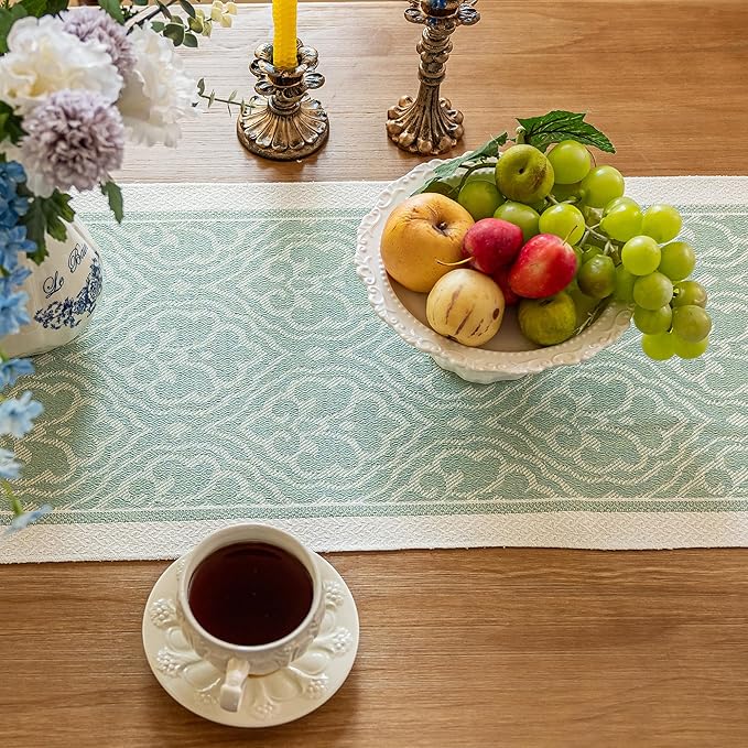 Table Runners 83 Inches,Waterproof Boho Table Runner with Tassel Fringe,Table Runner for Party Coffee Table
