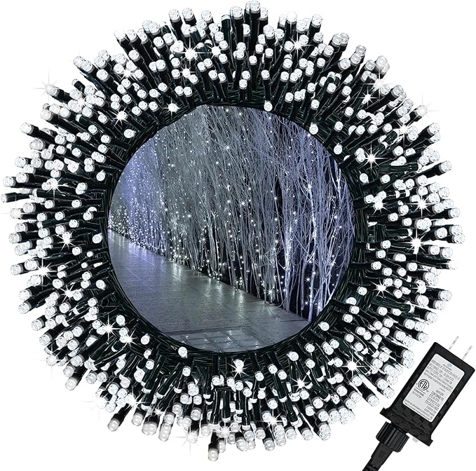 100 LED Christmas String Lights, 39FT Indoor Lights Plug-in with 8 Modes & Timer & Memory Function, Waterproof Christmas Lights Outdoor for Holiday Party Christmas Tree Decor
