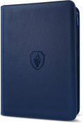 360 9 Pocket Zipper Binder - Premium PU Cover Zip Binder for Trading Cards, MTG, TCG, Sports Cards, Navy Blue