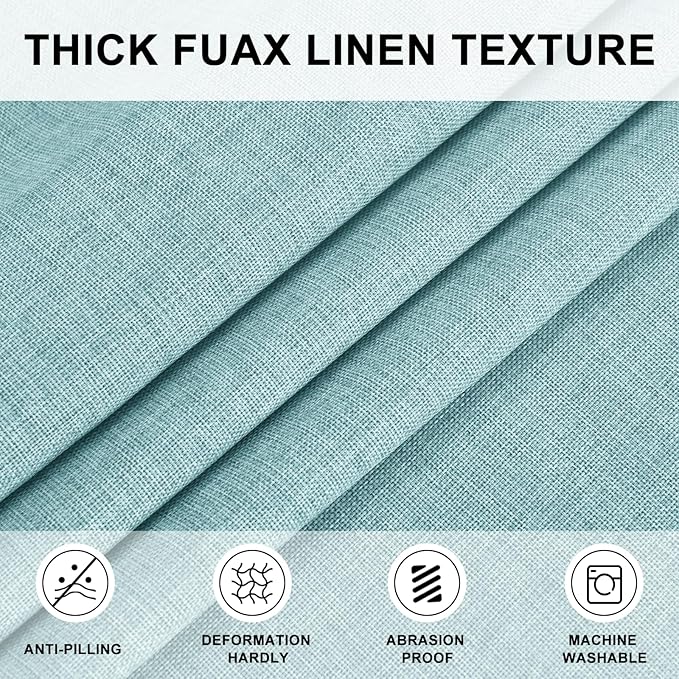 Hiasan Round Tablecloth 120 Inch Linen - Wrinkle and Stain Resistant Washable Polyester Fabric Table Cloth for Dining Room Kitchen Party, Aqua
