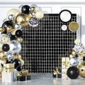 PADELO Black Shimmer Wall Backdrop, Square Backdrop Curtain,2Pcs 3.3x6.6 Feet Black Streamer Backdrop for Party Decorations
