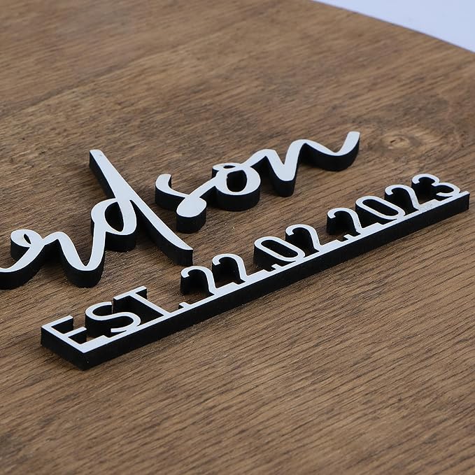 Wedding Guestbook Sign for Couple - Personalized Wooden Guest Book Alternative, Custom Round Rustic Wedding Decoration with Names & Date