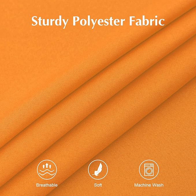 2 Pack Square Table Cloth 70X70 Inch Orange Washable Fabric Tablecloth Polyester Solid Dining Table Cover for Birthday Party Dinner Holiday Outdoor Indoor